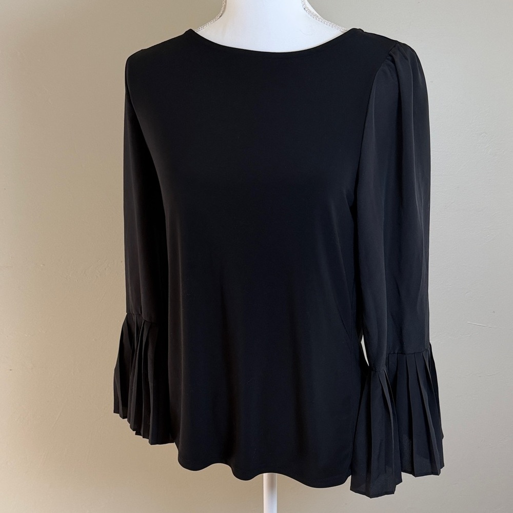 Anne Klein Women's Black Flare Sleeve Shirt